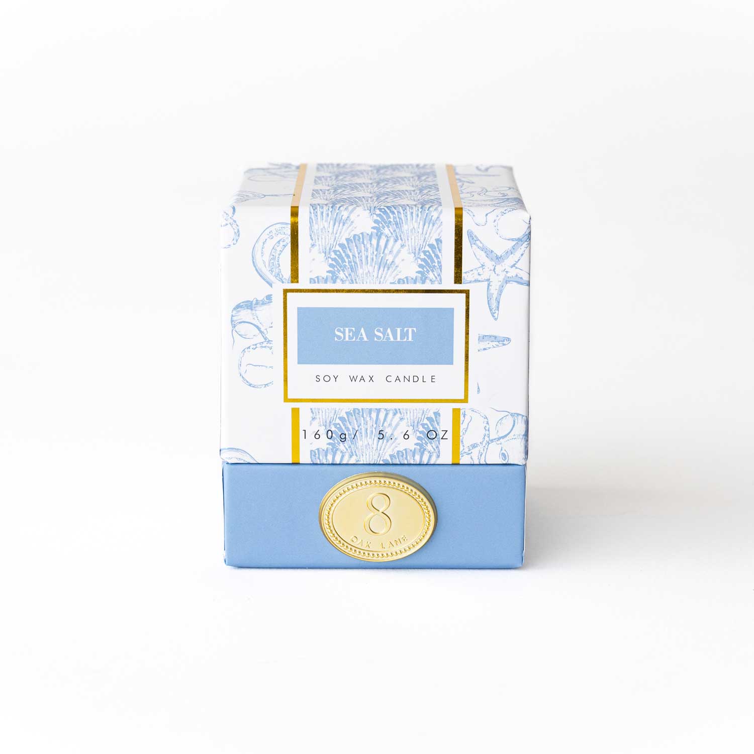 Soy Wax Candle – 8 Oak Lane Sea Salt – Boxed, 5.6 oz
