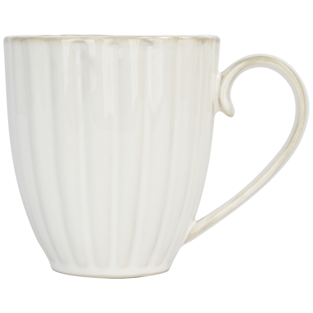Ceramic Coffee Mug – Sweet Water Decor Scalloped Figural – 20 oz, Cream