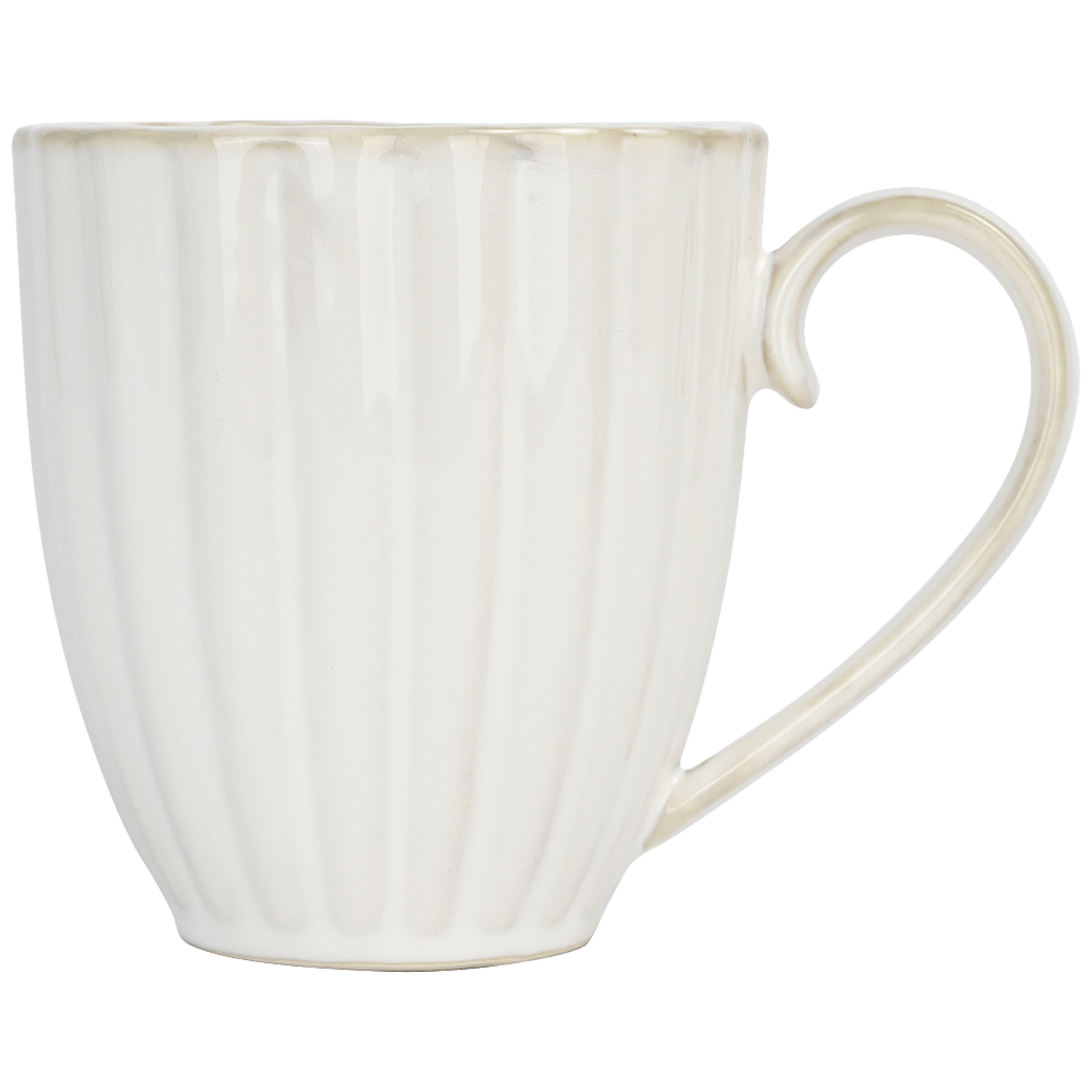 Ceramic Coffee Mug – Sweet Water Decor Scalloped Figural – 20 oz, Cream