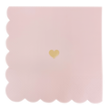 Sweet Water Decor - Pink w/ Gold Foil Heart Cocktail Napkins - Home Decor