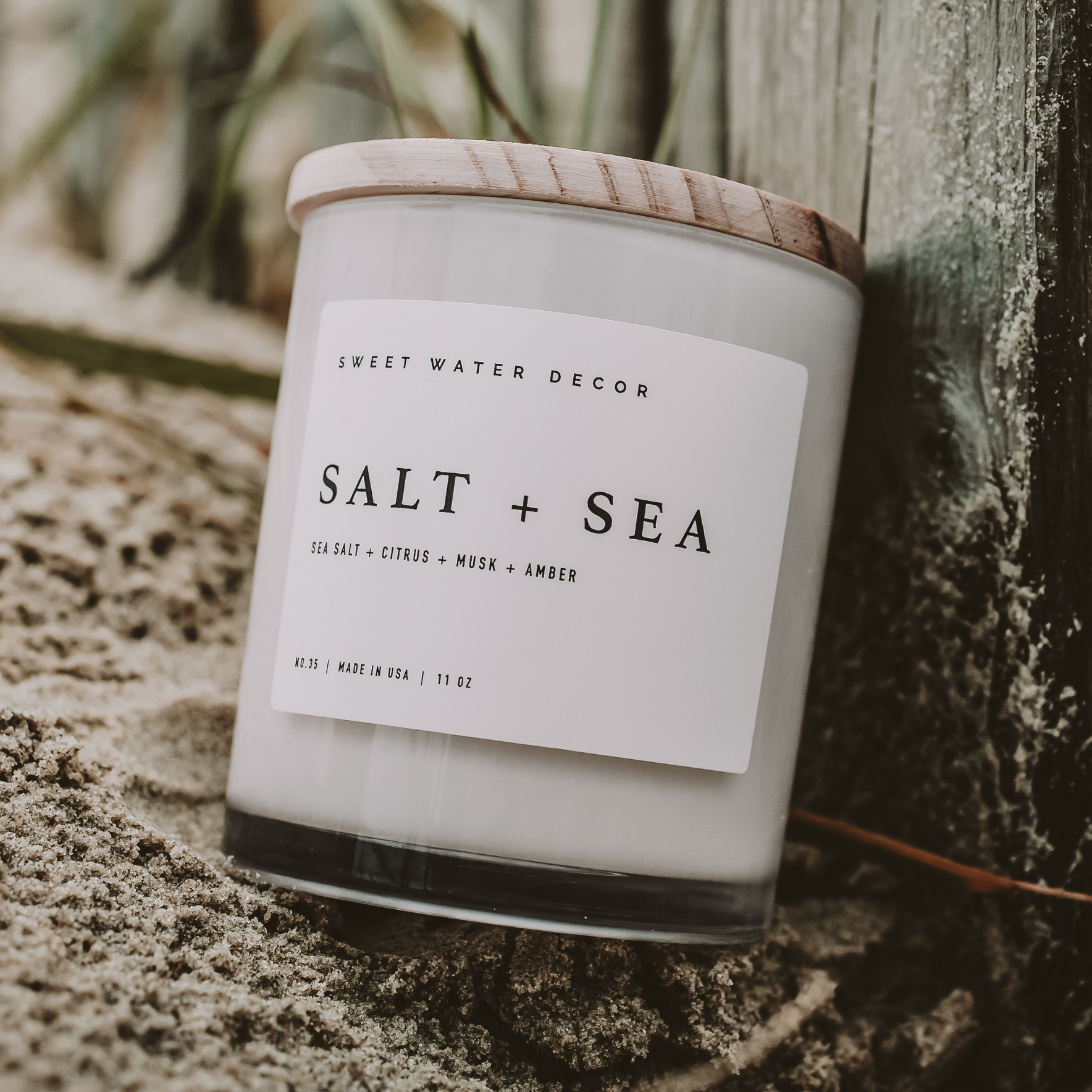Soy Candle – Salt and Sea – 11 oz, 50+ Hour Burn, Coastal Scent
