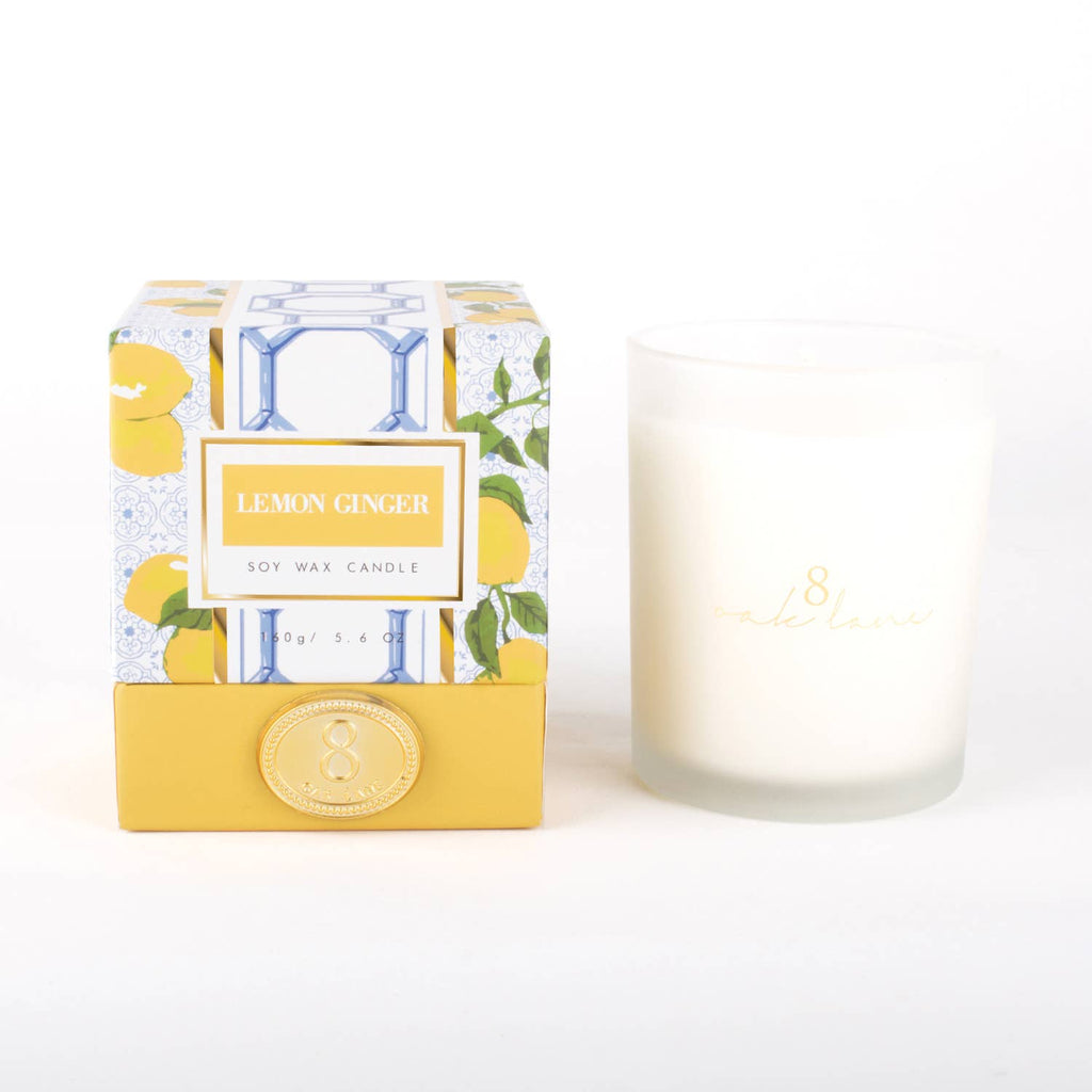 Soy Wax Candle – 8 Oak Lane Lemon Ginger – 5.6 oz